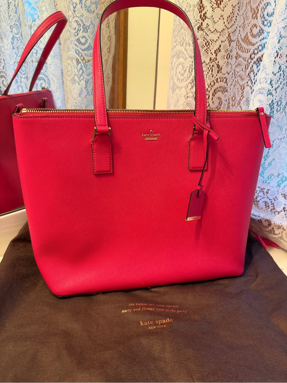 kate spade Bright Pink Saffiano Tote